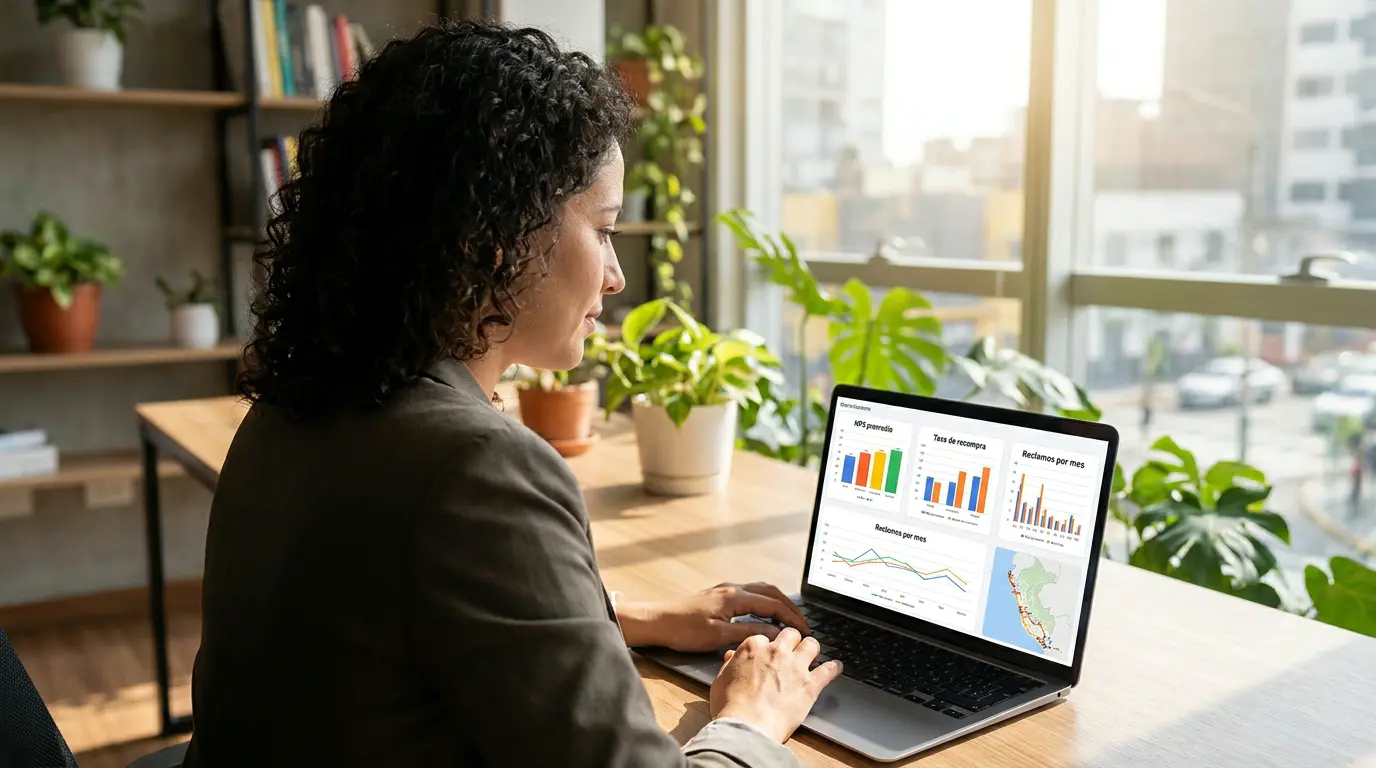 Cómo mejorar la experiencia del pasajero con tecnología 3 Dashboard de experiencia del pasajero con NPS y tasa de recompra