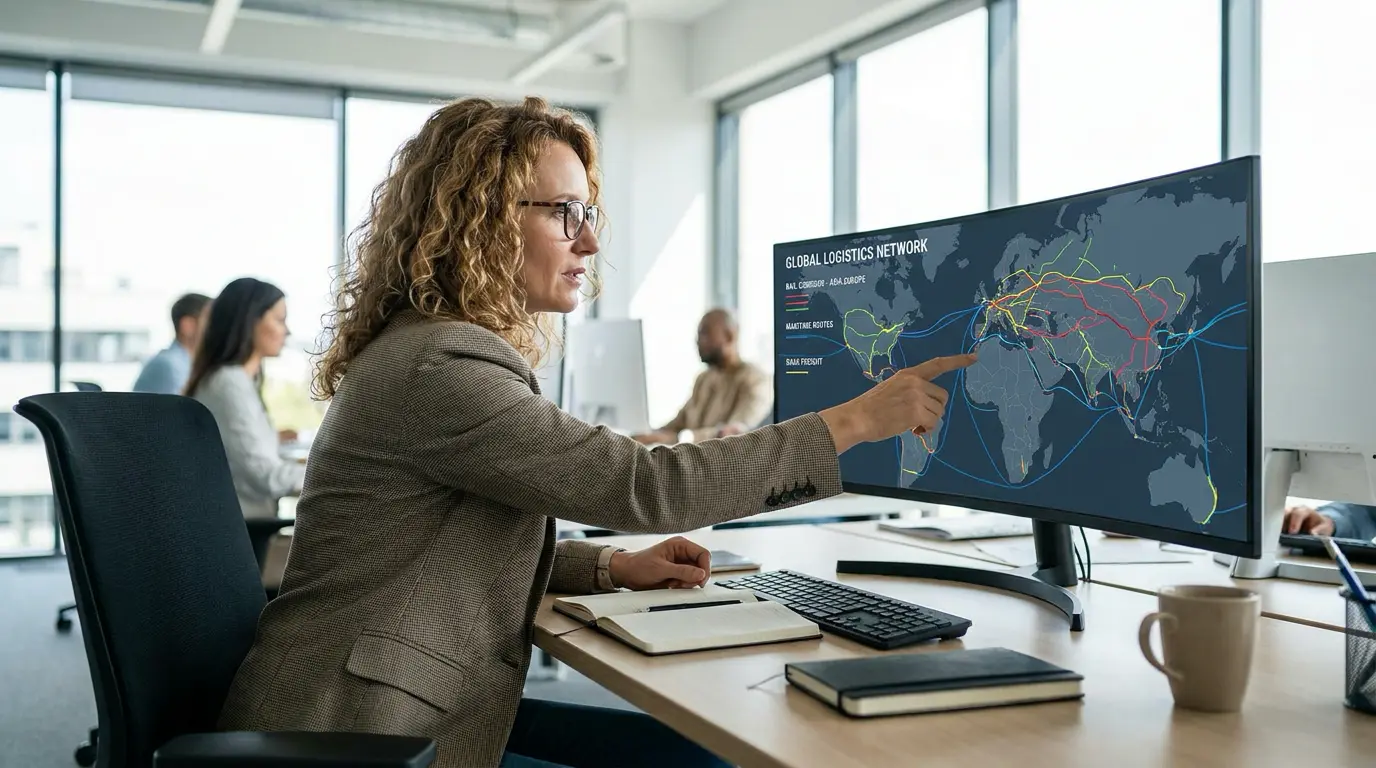 What Is Intermodal Transportation? 2 Transport planner coordinating intermodal routes across rail, ocean, and road