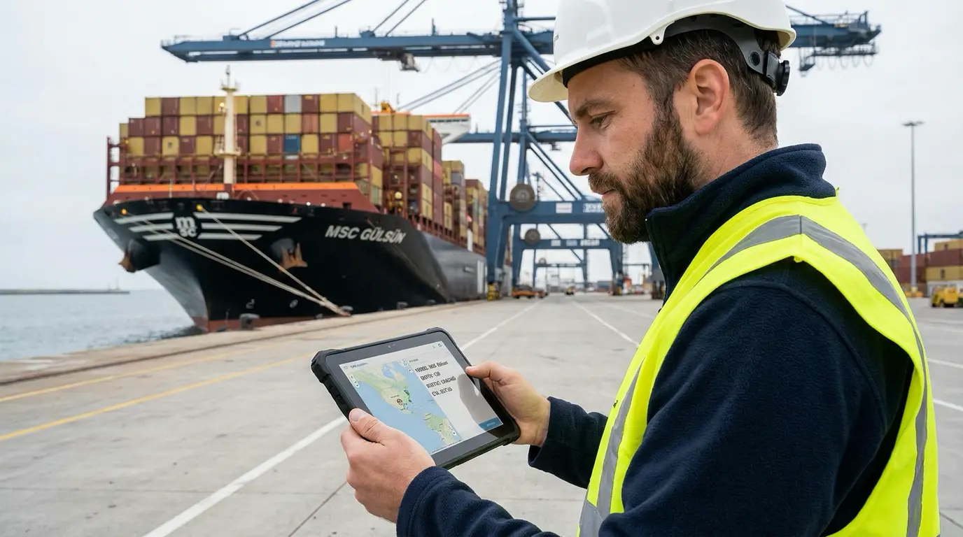What Is Intermodal Transportation? 1 Logistics coordinator overseeing intermodal container loading at a port