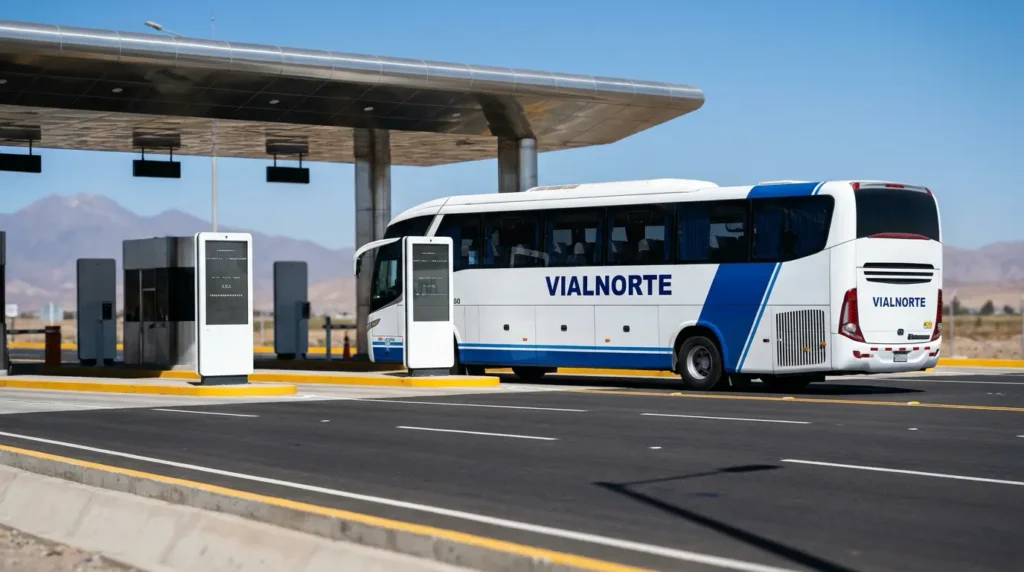 Bus interprovincial en un control de carretera, donde se originan las papeletas MTC