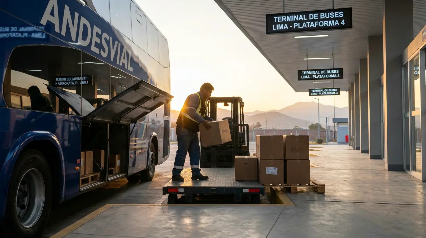 Qué es la última milla y por qué falla la entrega 1 Operario descargando encomiendas de la bodega de un bus al llegar a la agencia de destino
