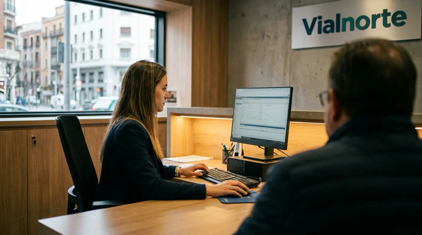 Vendedora registrando los datos de un pasajero al momento de emitir el boleto